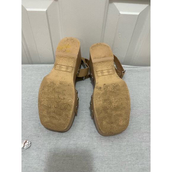 Splendid Barie Leather and Wood Clog Braided Sandals in Beige Women's sz. 7.5 - Picture 8 of 10